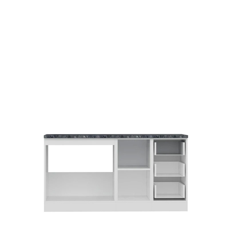 کابینت زمینی فلفور کابینت مدل 160 cm مجموعه 3 عددی