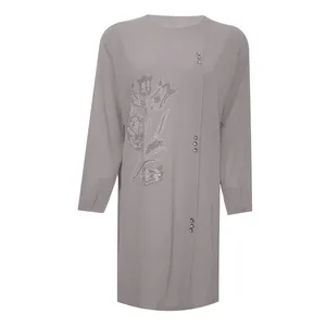 تونیک آستین بلند زنانه مدل نگینی گلدار DKCOP 307