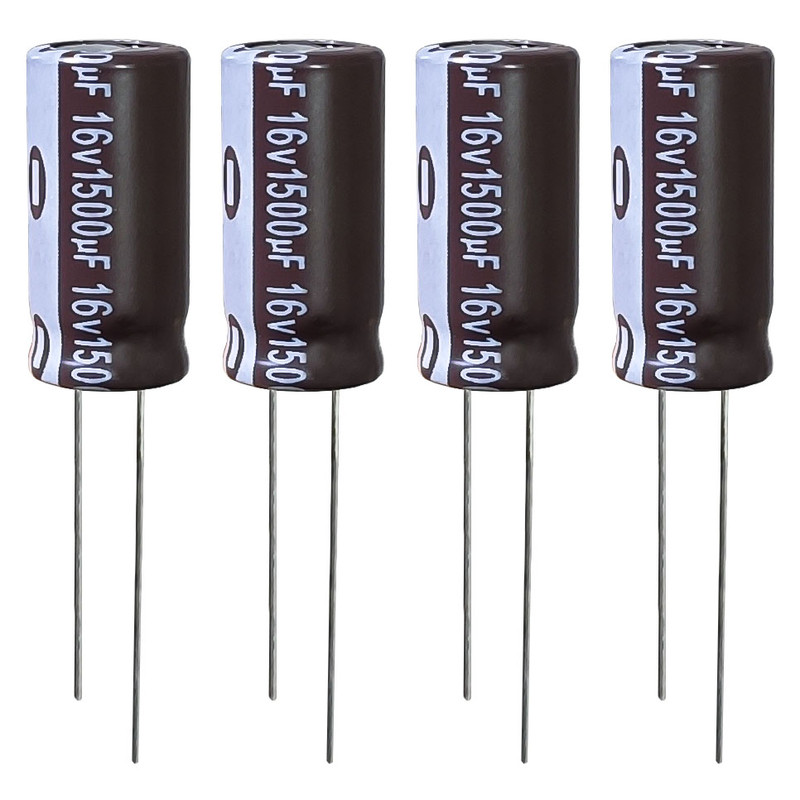خازن الکترولیت 1500 میکروفاراد 16 ولت آکسبوم مدل TEC-150016 بسته 4 عددی