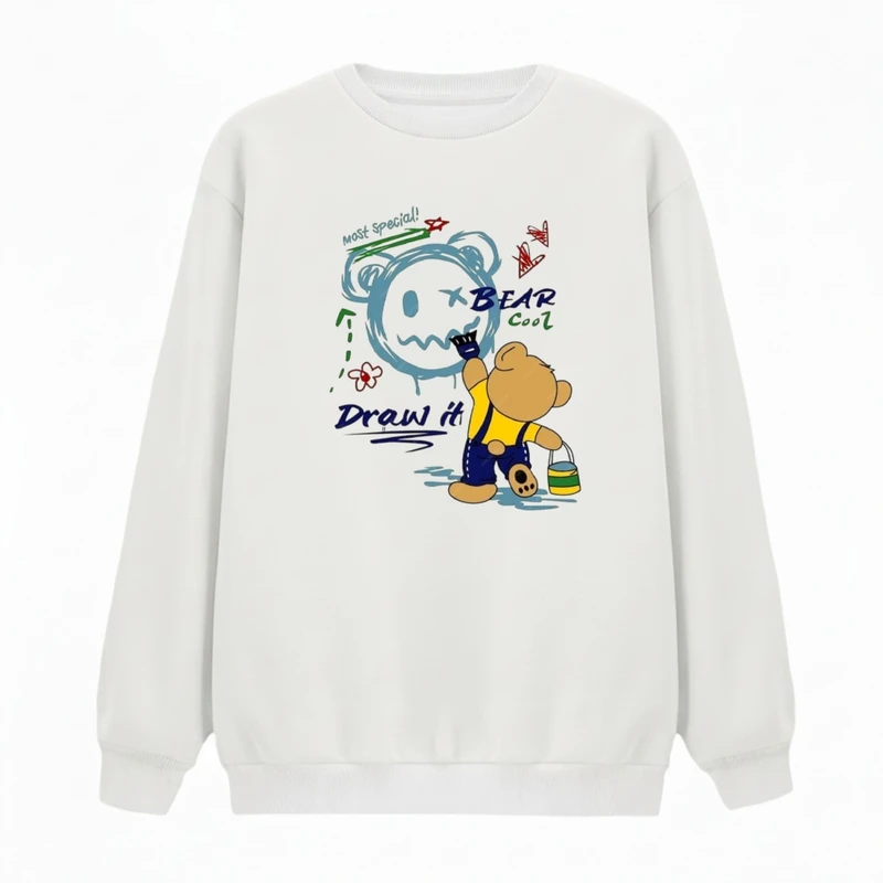 سویشرت زنانه مدل تدی نقاش  کد v4 