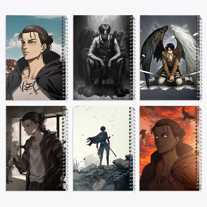 دفتر نقاشی 50 برگ خندالو طرح انیمه اتک آن تایتان کد 623 مجموعه 6 عددی