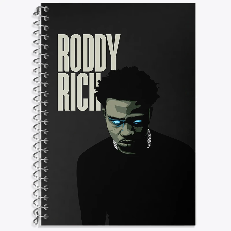 دفتر زبان 50 برگ خندالو مدل سه خط طرح رودی ریچ (Roddy Ricch) کد F732