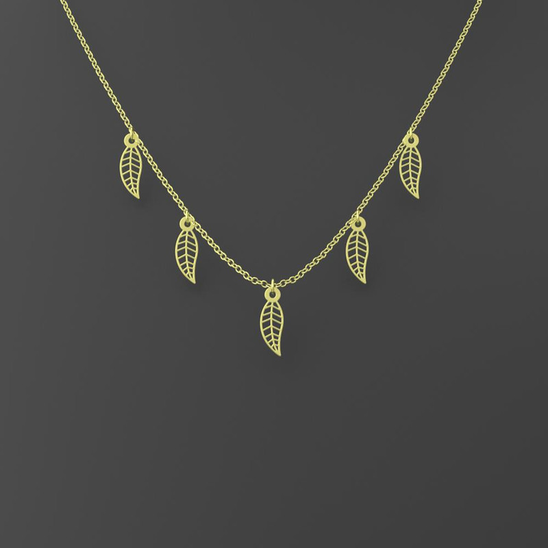 گردنبند طلا 18 عیار زنانه مدوپد مدل برگ کد RNA15231