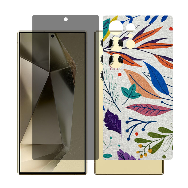 محافظ صفحه نمایش حریم شخصی گلس مدل Together مناسب برای گوشی موبایل سامسونگ Galaxy S22 Ultra به همراه برچسب پوششی پشت گوشی