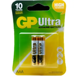باتری نیم قلمی جی پی مدل Alkaline ultra 1.5v بسته 2 عددی