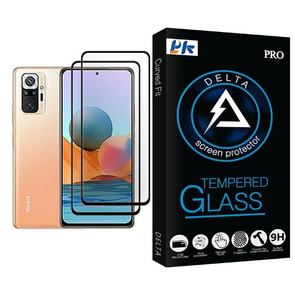 محافظ صفحه نمایش پی کی مدل Delta Glass MIX002 مناسب برای گوشی موبایل شیائومی Redmi Note 10 Pro Max بسته دو عددی
