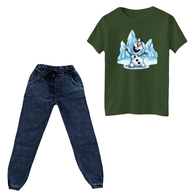 ست تی‌شرت و شلوار پسرانه مدل فروزن کد 1