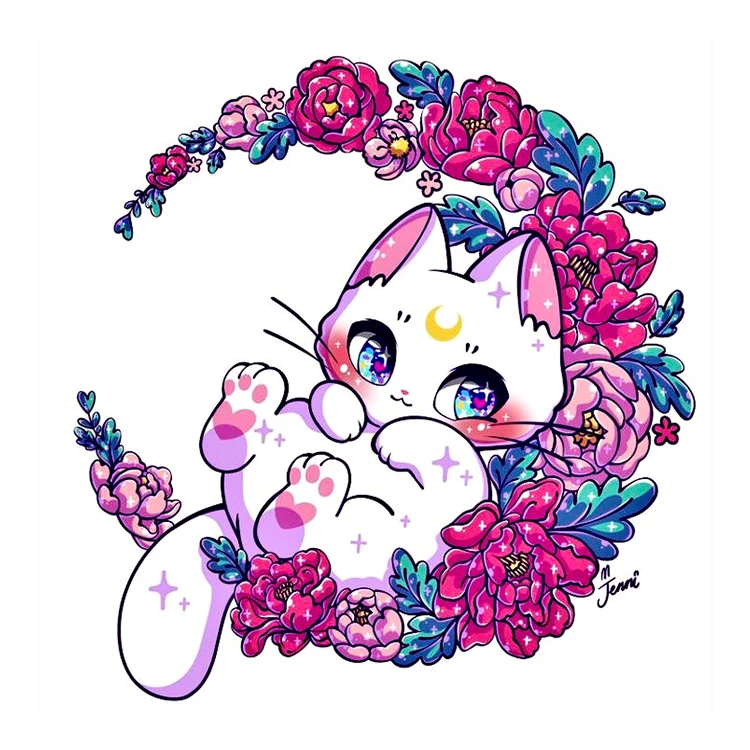 استیکر پارچه و لباس پاد آفرین مدل گربه  کیوت کد 788