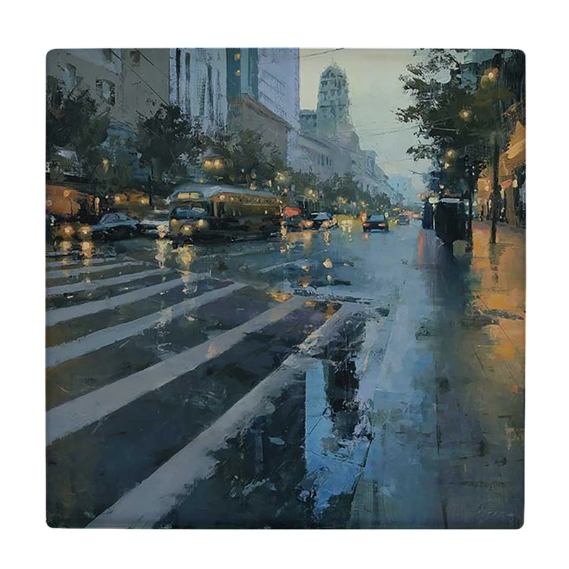  زیر لیوانی  طرح نقاشی خیابان بارانی کد    5979087_4870