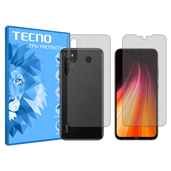 محافظ صفحه نمایش مات تکنو مدل HyMTT مناسب برای گوشی موبایل شیائومی Redmi Note 8 به همراه محافظ پشت گوشی