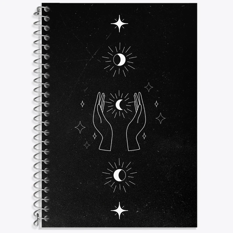 دفتر زبان 50 برگ خندالو مدل دو خط طرح ماه (Moon) کد F2550