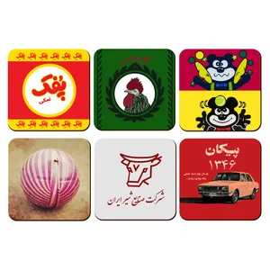 زیر لیوانی لوکسینو مدل یادش بخیر طرح خاطرات کودکی کد 123 مجموعه 6 عددی