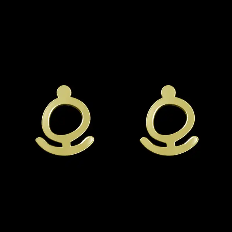 گوشواره طلا 18 عیار زنانه مدوپد مدل هندسی کد GA1-16097