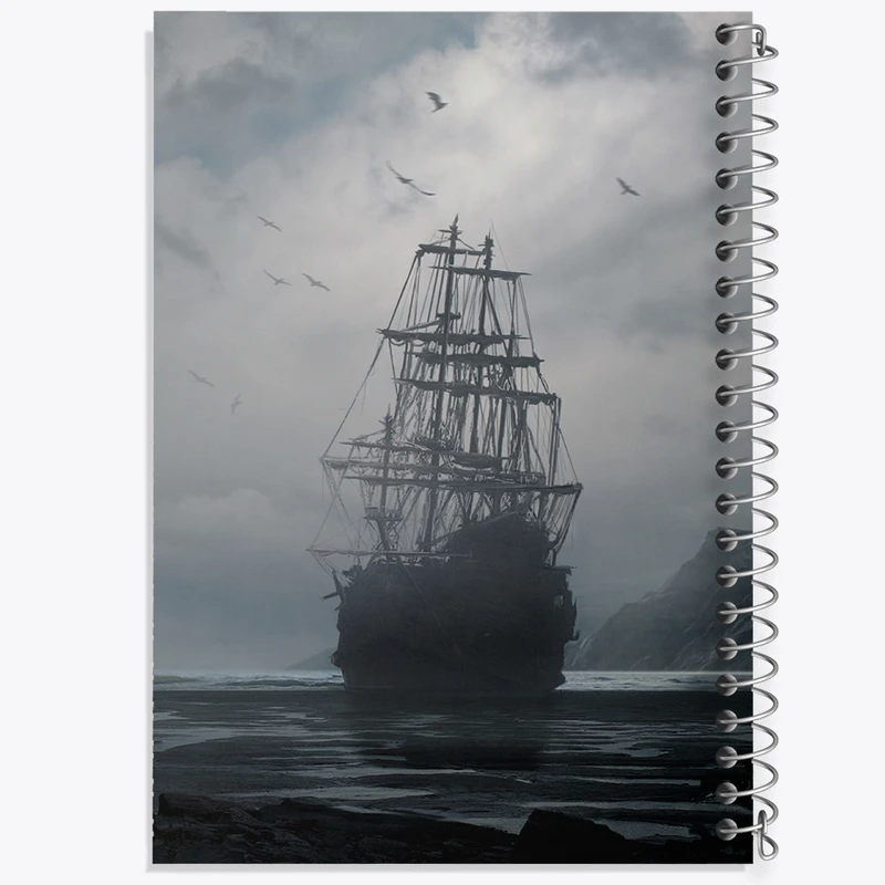 دفتر شطرنجی 50 برگ خندالو مدل کشتی و مه کد F345