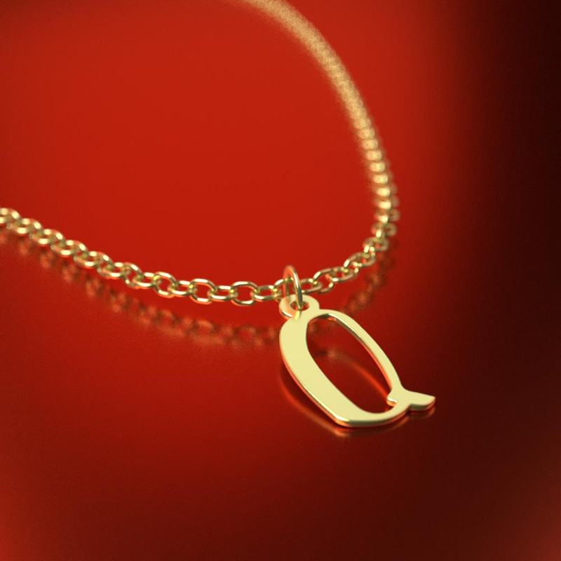 گردنبند طلا 18 عیار زنانه مدوپد مدل حرف Q کد RNA16825