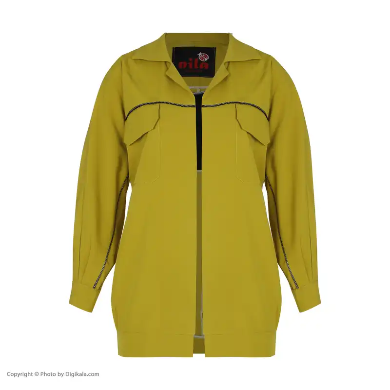 مانتو کتی زنانه نیلا کد 1206 رنگ لیمویی