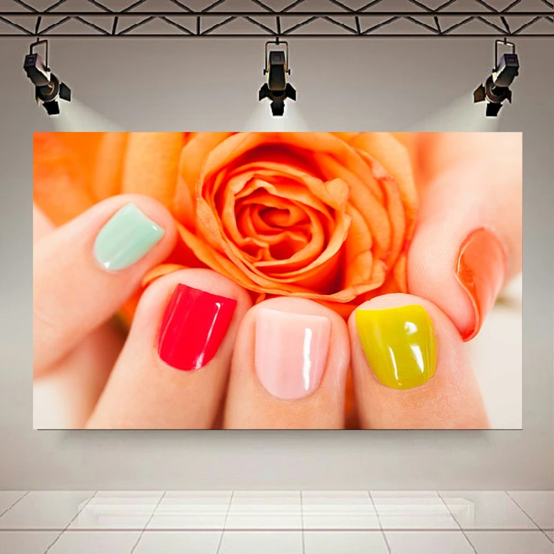 تابلو شاسی طرح لاک ناخن مدل رنگارنگ کد AR989