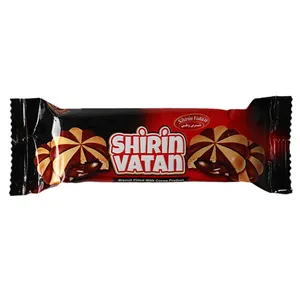 بیسکویت مغزدار دو رنگ کاکائویی شیرین وطن 6 عددی بسته 40عددی
