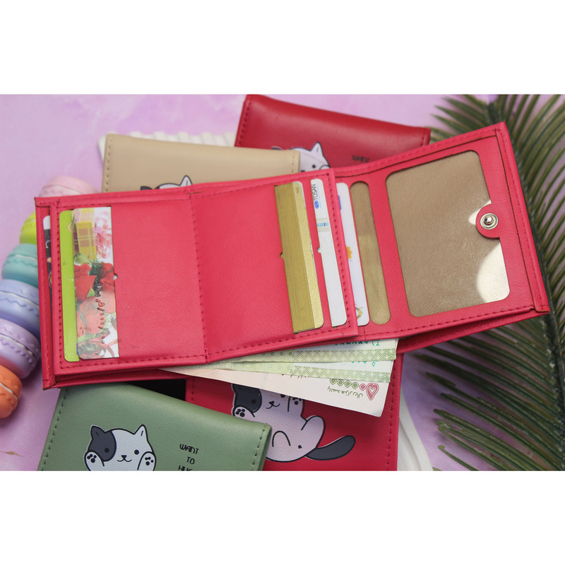 کیف پول زنانه مدل گربه خندون کد KZD-0115