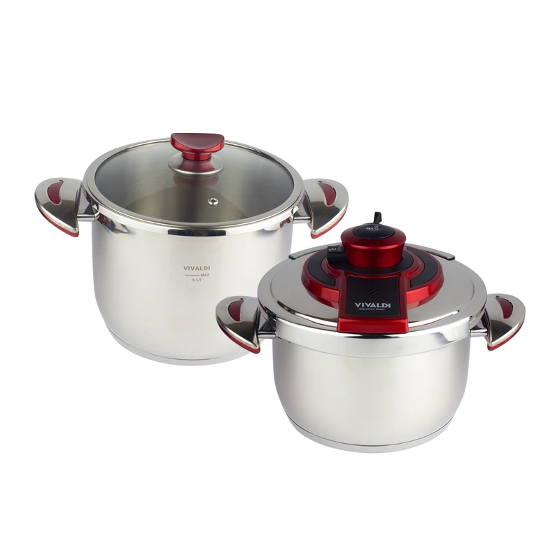 زودپز دوقلو ویوالدی مدل استیل کد 2585