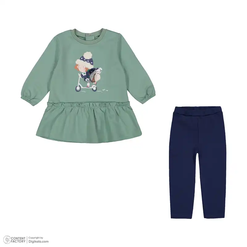 ست تی شرت و شلوار نوزادی ایندیگو مدل 23119