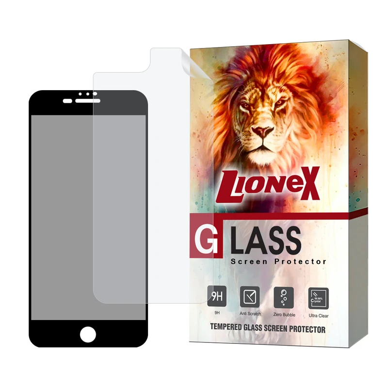 محافظ صفحه نمایش حریم شخصی لایونکس مدل FULLPRIVNANOL مناسب برای گوشی موبایل اپل iPhone 7 Plus / 8 Plus به همراه محافظ پشت گوشی
