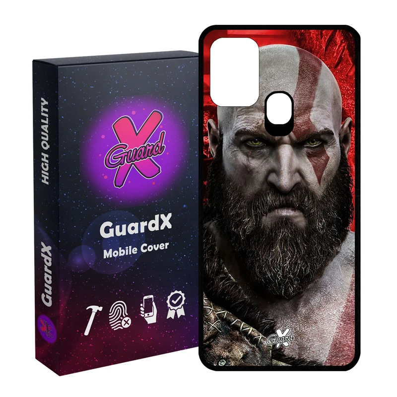 کاور گارد ایکس طرح God of War مدل Glass10035 مناسب برای گوشی موبایل سامسونگ Galaxy M31 / M31 Prime / F41