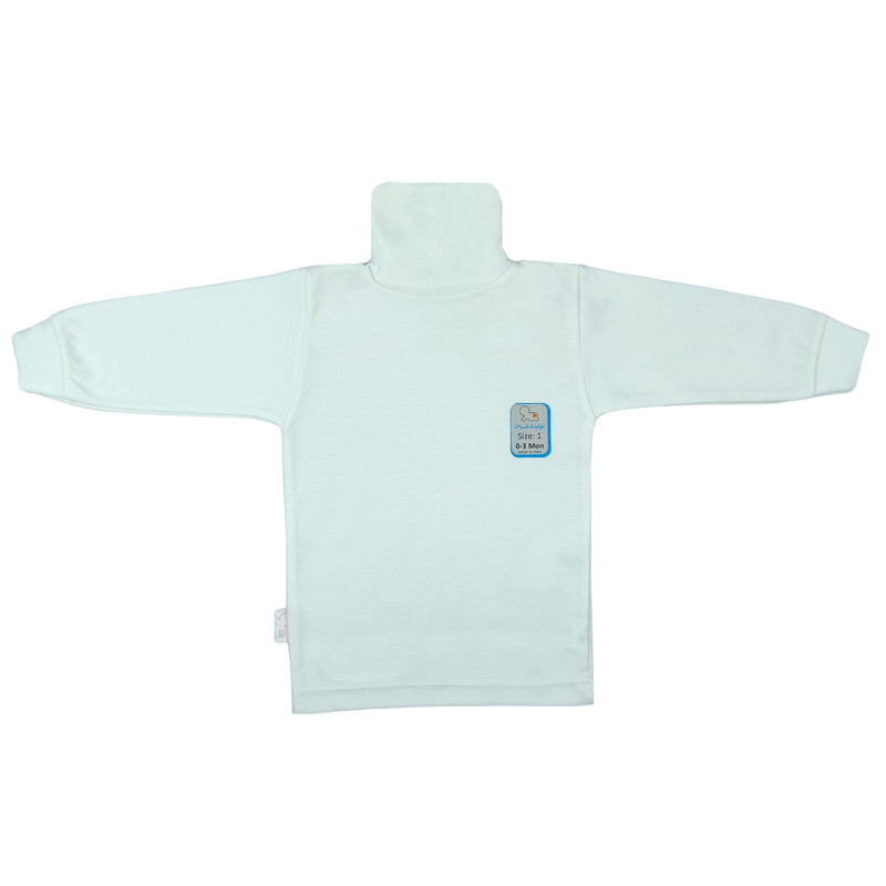 تی شرت یقه اسکی نوزادی مدل NI 79-80 رنگ سفید