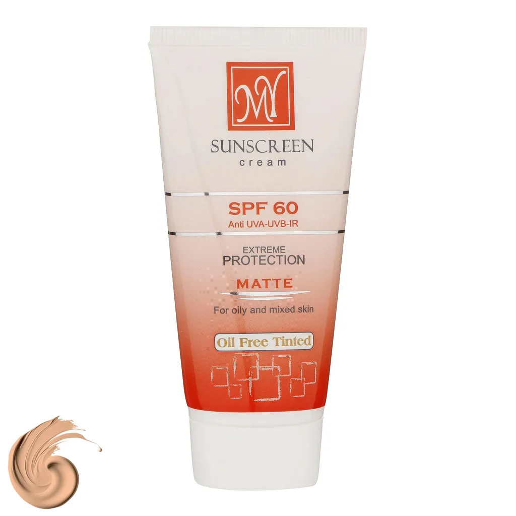 کرم ضدآفتاب رنگی مای مدل SPF60، مناسب پوست‌های چرب و مختلط، حجم 50 میلی‌لیتر