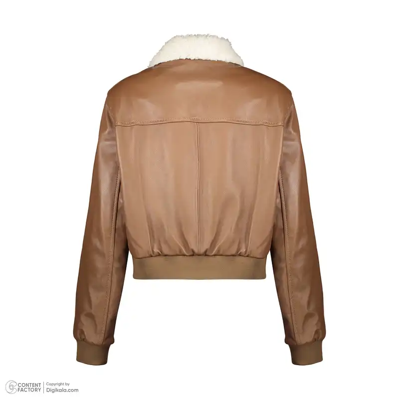 کت چرم زنانه چرم مشهد مدل k0134-014 رنگ شکلاتی
