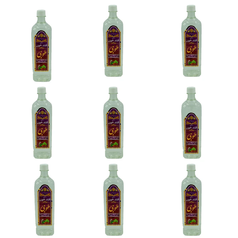 عرق قند خون گلاب طوبی - 1 لیتر بسته 9 عددی