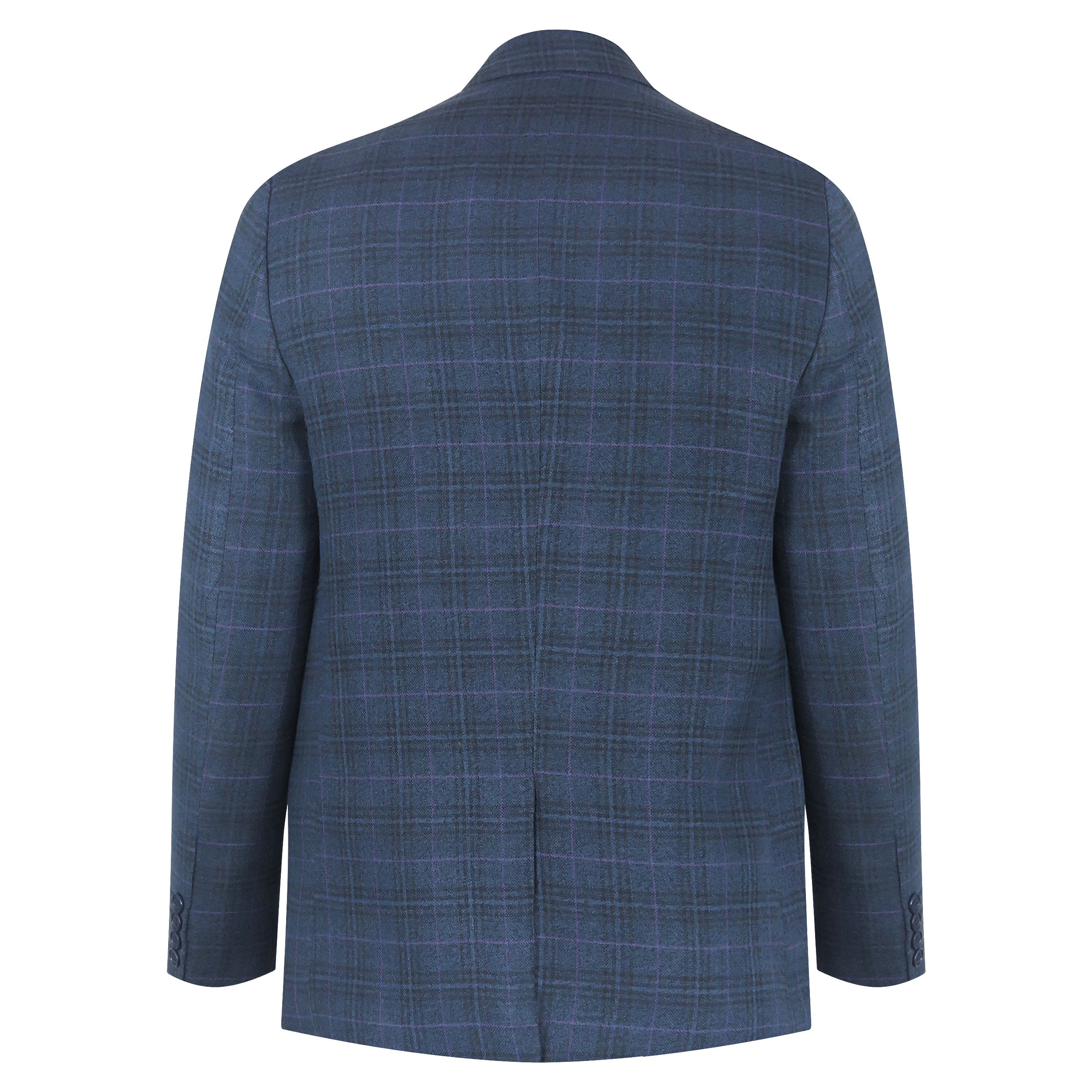 کت تک مردانه مدل چهارخانه موهر رنگ سرمه ای