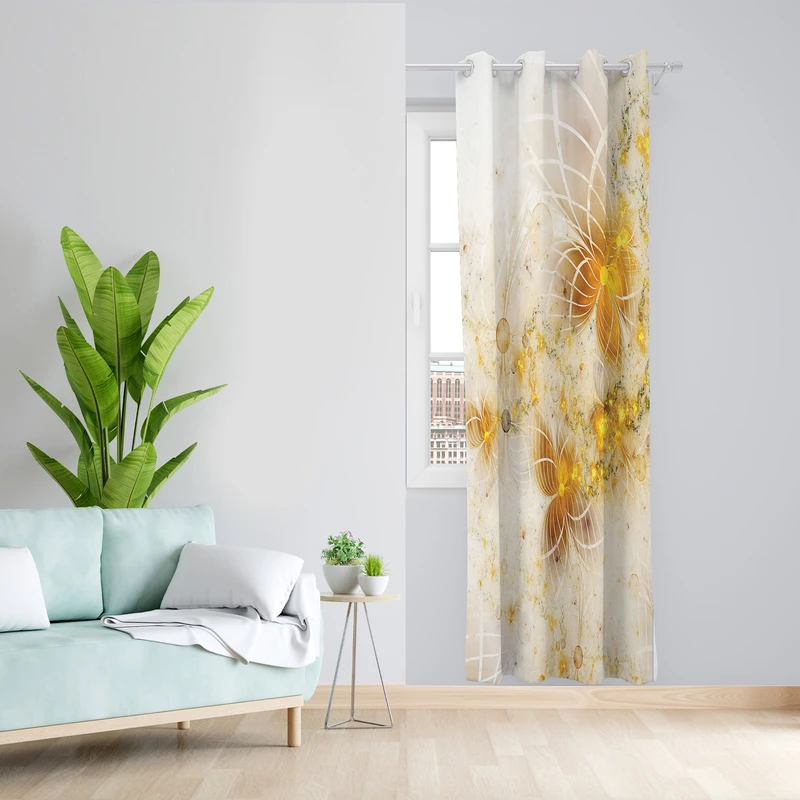 پرده طرح گل مدل مخمل پانچی کد 2627 z سایز 140x200 سانتی متر