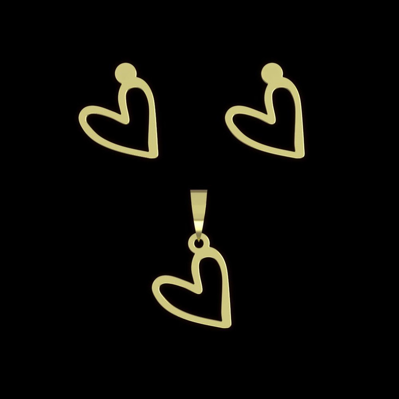 نیم ست طلا 18 عیار زنانه مدوپد مدل قلب کد NA17491