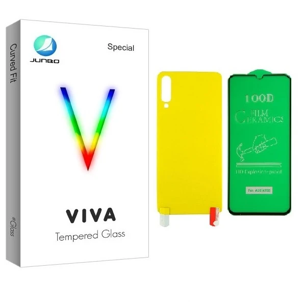 محافظ صفحه نمایش جانبو مدل CR مناسب برای گوشی موبایل سامسونگ Galaxy A70 به همراه محافظ پشت گوشی