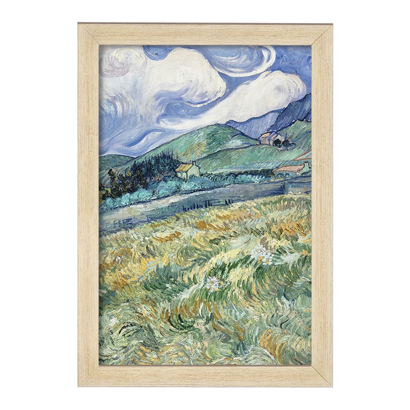 تابلو خندالو مدل منظره کوه پشت بیمارستان ونسان ونگوگ (Van Gogh) کد 36796