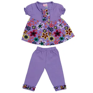 ست تونیک و شلوار نوزادی مدل گل