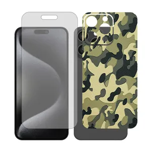 Glass Together model transparent screen protector suitable for Apple iPhone 15 Pro Max mobile phone with cover sticker on the back of the phone