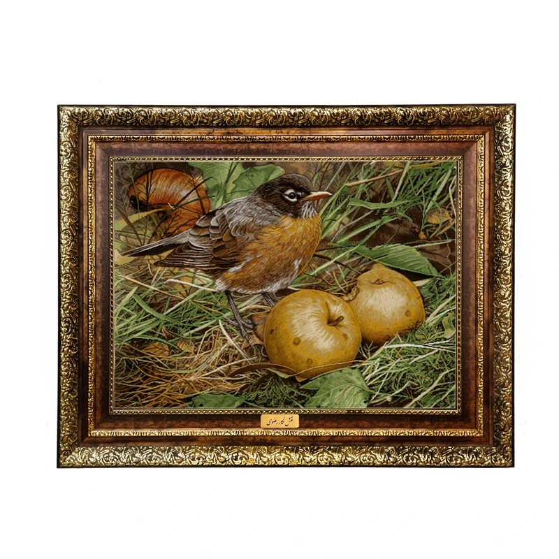 تابلو فرش ماشینی نقش نگار رضوی طرح پرنده کد 1045H