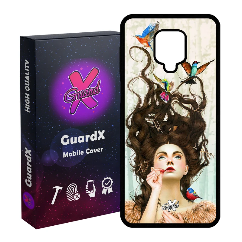 کاور گارد ایکس طرح Girl مدل Glass10290 مناسب برای گوشی موبایل سامسونگ Redmi Note 9S / Note 9 Pro / Note 9 Pro Max