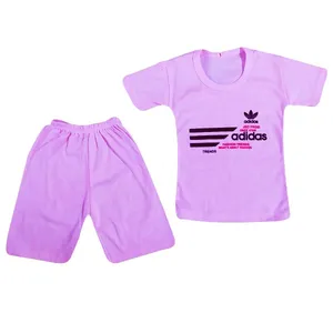 ست تی شرت و شلوارک نوزادی مدل Su-Ad رنگ صورتی