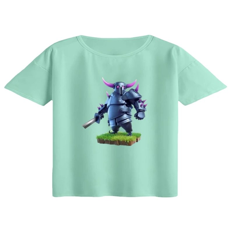 کراپ تی‌شرت آستین کوتاه زنانه مدل کلش رویال کد 11