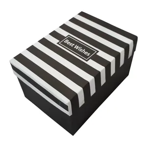 جعبه هدیه طرح راه راه مدل Best wishes کد B1020