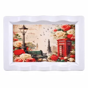 سینی بدون دسته مهروز مدل V-797 لندن سایز 20×35 سانتی متر