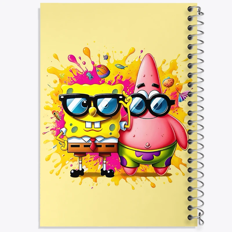 دفتر شطرنجی 50 برگ خندالو طرح پاتریک باب اسفنجی کد N4984