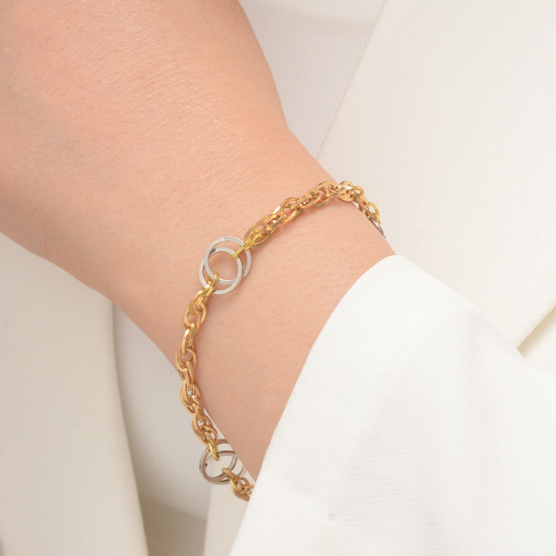 دستبند طلا 18 عیار زنانه طلای مستجابی مدل اسپادانا کد 6757