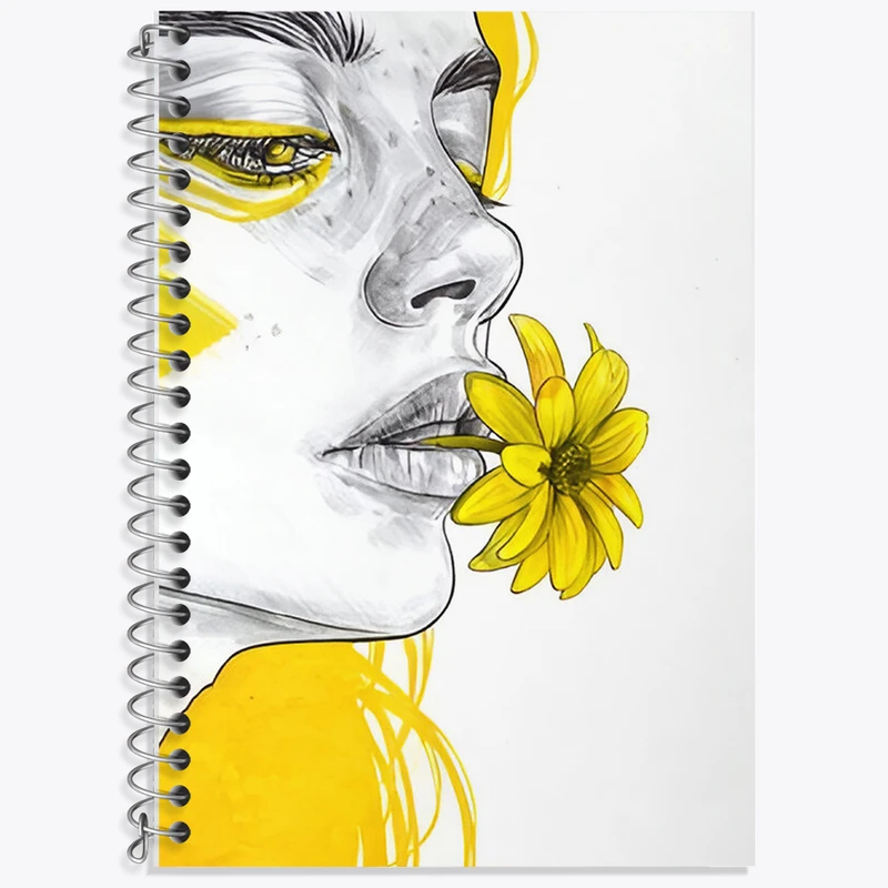 دفتر زبان 50 برگ خندالو مدل دو خط طرح دخترانه کد F7322