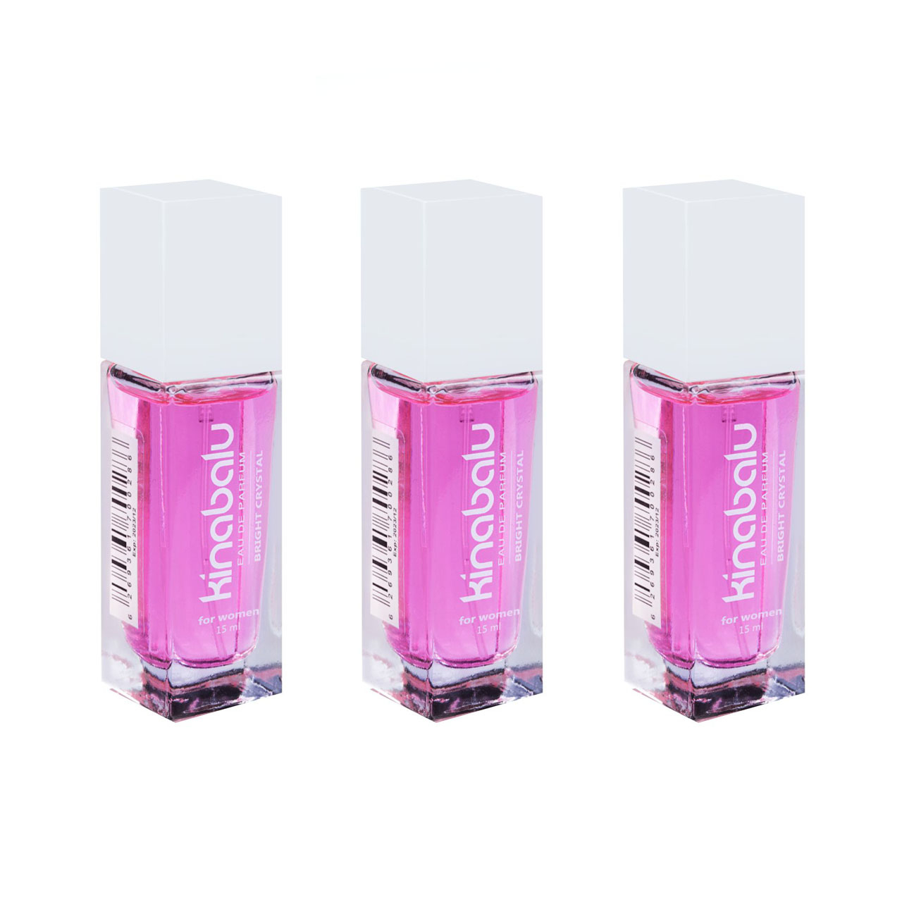 عطر جیبی زنانه کینابالو مدل Bright Crystal حجم 15 میلی لیتر مجموعه ۳ عددی