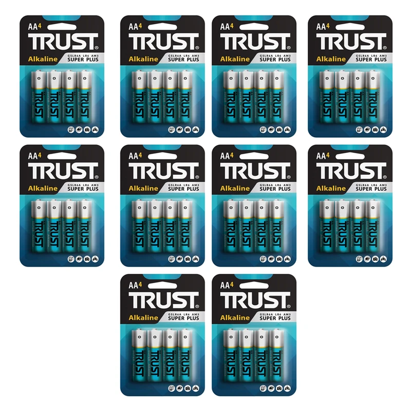 باتری قلمی تراست مدل Alkaline Super Plus بسته 40 عددی