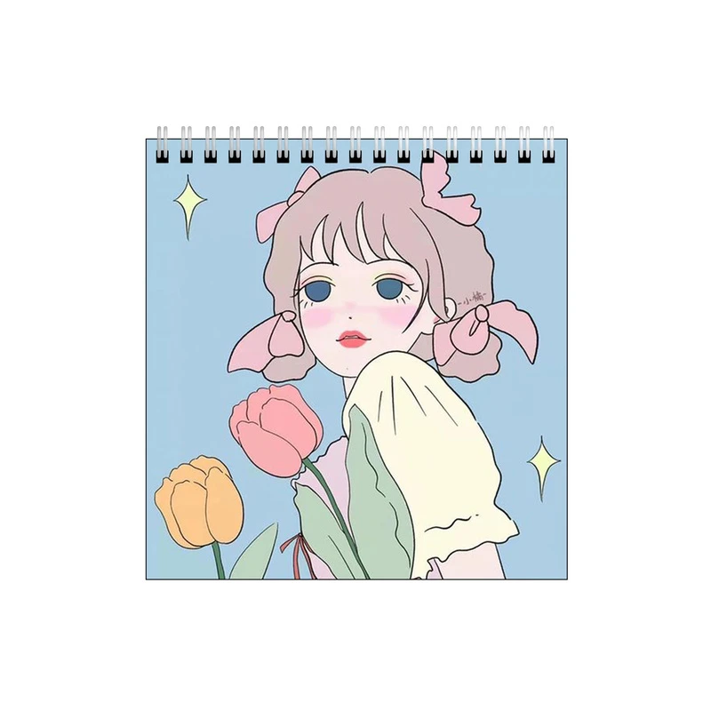 دفتر طراحی طرح دختر و گل های لاله کد 5169435